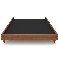 Cama Casal Queen Base Box Pés Madeira 168cm Suném P05 Couríssimo Whisky Bouclê Cru - Lyam Decor - 3