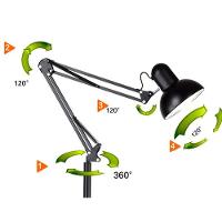 Luminaria Abajur Chao Articulada E27 Metal Iluminaçao Luz Mesa Sofa Quarto Sala Estar Trabalho Escritorio Estudos Leitura Home Office - 3