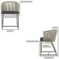 4 Cadeiras De Jantar Noronha Fendi Corda Náutica E11 Trama Rami - 5