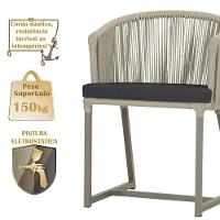 4 Cadeiras De Jantar Noronha Fendi Corda Náutica E11 Trama Rami - 6