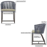 4 Cadeiras De Jantar Noronha Marrom Corda Náutica E7 Trama Prata - 2