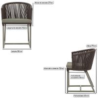 4 Cadeiras De Jantar Noronha Fendi Corda Náutica E8 Trama Marrom - 2