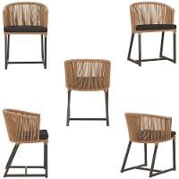 4 Cadeiras De Jantar Noronha Marrom Corda Náutica E9 Trama Terra Cota - 5