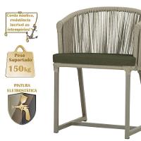 5 Cadeiras De Jantar Noronha Fendi Corda Náutica E13 Trama Rami - 6