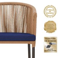 6 Cadeiras De Jantar Noronha Marrom Corda Náutica E10 Trama Terra Cota - 3