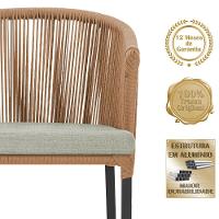 5 Cadeiras De Jantar Noronha Preta Corda Náutica E3 Trama Terra Cota - 3