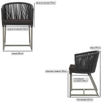 6 Cadeiras De Jantar Noronha Fendi Corda Náutica E9 Trama Preto - 2