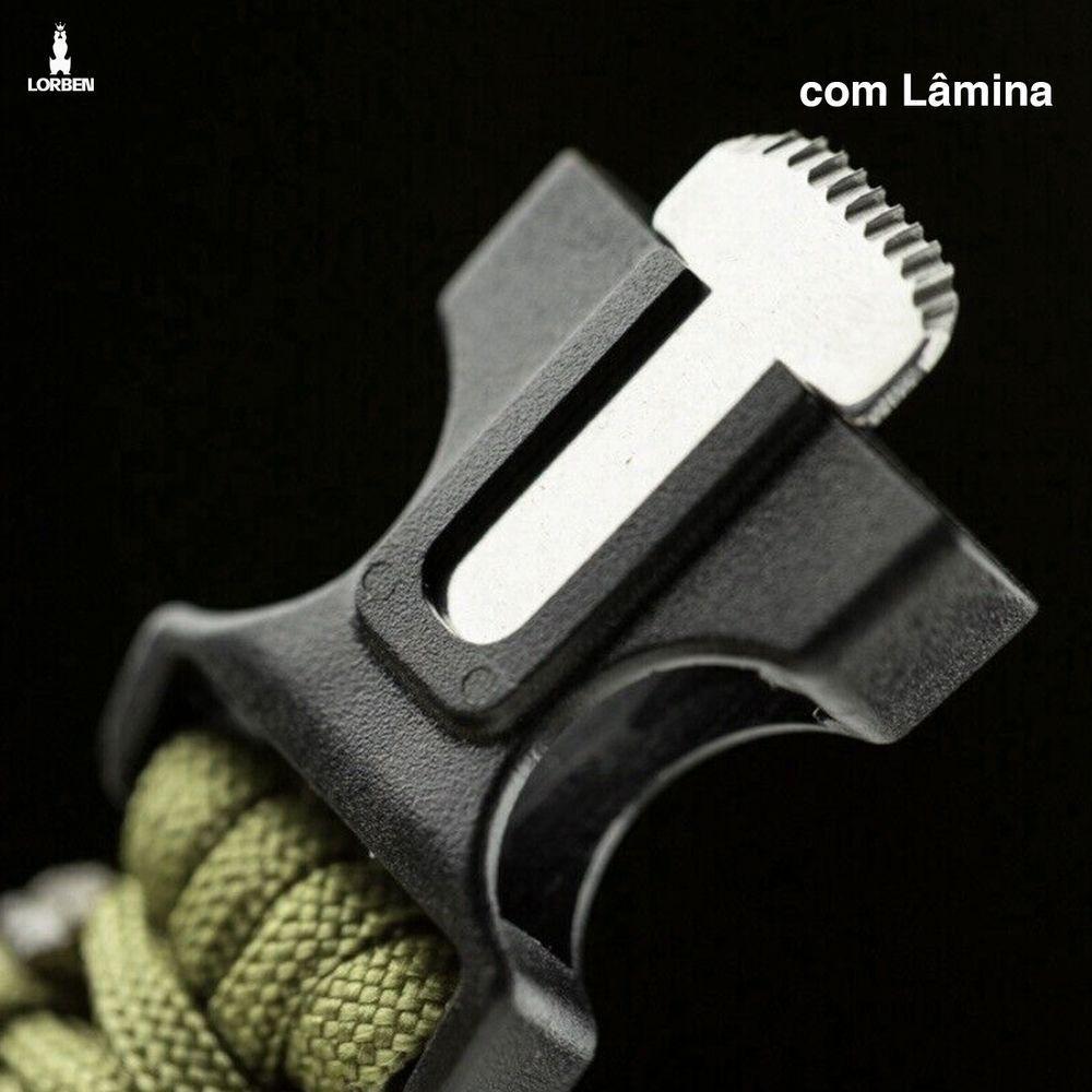 Pulseira Tática De Sobrevivência Lorben Bracelete Emergência Trilha Bússola Pederneira Faca Apito - 2