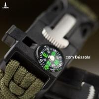 Pulseira Tática De Sobrevivência Lorben Bracelete Emergência Trilha Bússola Pederneira Faca Apito - 3