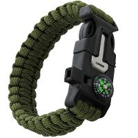Pulseira Tática De Sobrevivência Lorben Bracelete Emergência Trilha Bússola Pederneira Faca Apito - 8