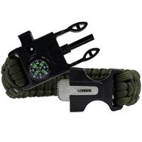 Pulseira Tática De Sobrevivência Lorben Bracelete Emergência Trilha Bússola Pederneira Faca Apito - 9