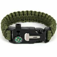 Pulseira Tática De Sobrevivência Lorben Bracelete Emergência Trilha Bússola Pederneira Faca Apito - 10