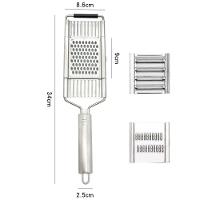 Ralador Manual Multifuncional 3 Em 1 Com Cabo Lorben Aço Inox Queijo Legumes - 2