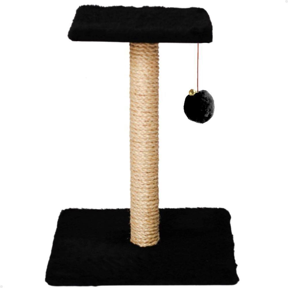 Arranhador Para Gatos Pet Quadrado Poste Sisal Com Brinquedo Pompom Pelúcia Guizo - 3