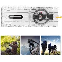 Bússola Direcional Dobrável Lorben Para Mapa Com Escala Régua Lupa Cordão Camping Sobrevivência - 3