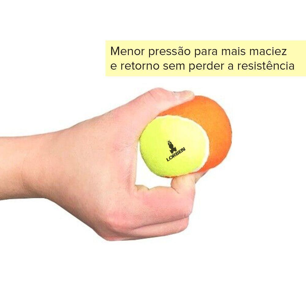 Kit Bolinha Beach Tennis Tênis Praia Pack 3 Unidades Laranja E Amarelo Lorben - 5