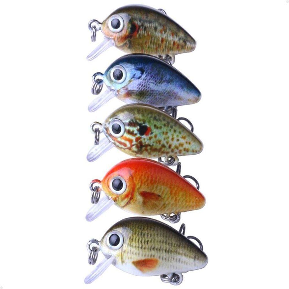 Kit Com 5 Mini Iscas De Pesca Artificiais Crankbait Meia água Material Acessório Pescaria - 7