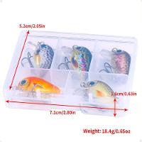 Kit Com 5 Mini Iscas De Pesca Artificiais Crankbait Meia água Material Acessório Pescaria - 5