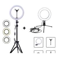 Kit 2 Ring Light 10 Pol E 6 Pol + Tripé E 1 Tripé 2 Metros - 1
