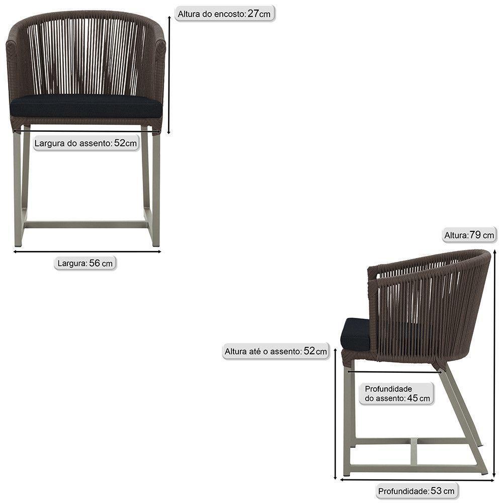 7 Cadeiras De Jantar área Noronha Fendi E12 Trama Original Marrom - 2