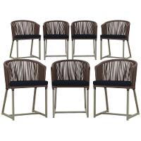 7 Cadeiras De Jantar área Noronha Fendi E12 Trama Original Marrom - 1