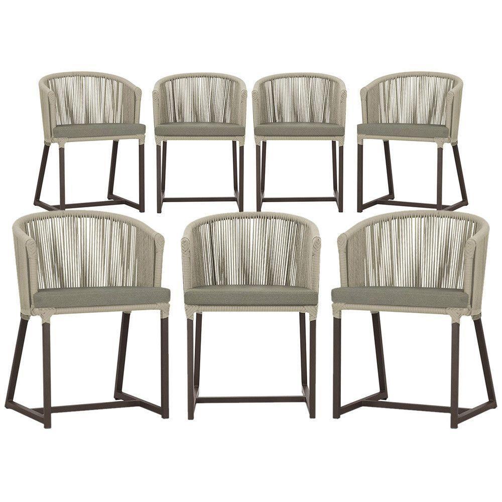 7 Cadeiras De Jantar área Noronha Marrom E8 Trama Original Rami - 3