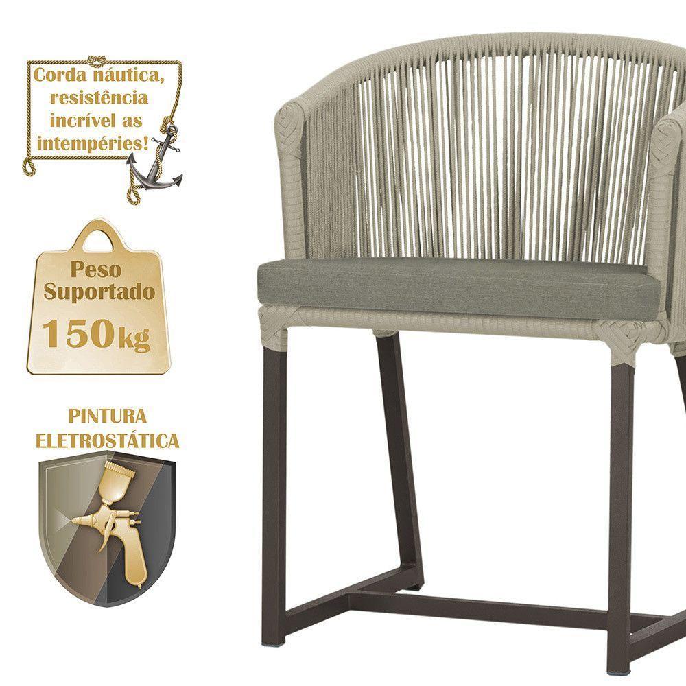 7 Cadeiras De Jantar área Noronha Marrom E8 Trama Original Rami - 6