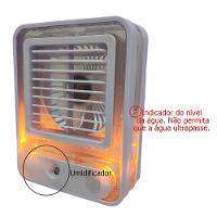 Ventilador Umidificador De Mesa Touch 3 Velocidades Led Usb Casa Trabalho Estudos Portatil Silencioso Refrescante - 5