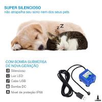 Bebedouro Para Gatos E Cães Lorben 2,4 Litros Led Usb Filtragem Purificação Gt6106 - 3