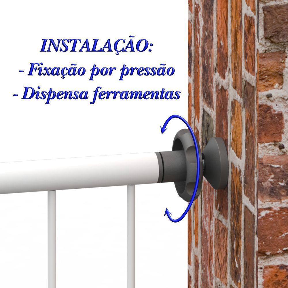 Grade Portão Pet Bebê Divisor Ambiente 80 Cm Branco - 3