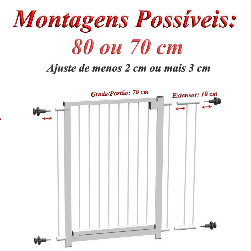 Grade Portão Pet Bebê Divisor Ambiente 80 Cm Branco - 9
