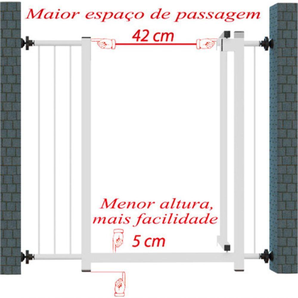 Grade Portão Pet Bebê Divisor Ambiente 80 Cm Branco - 10