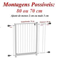 Grade Portão Pet Bebê Divisor Ambiente 80 Cm Branco - 9