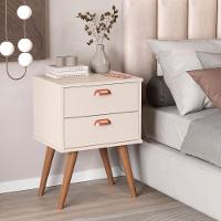 Mesa Cabeceira 2 Gavetas La Plata Off White - 1