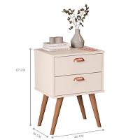 Mesa Cabeceira 2 Gavetas La Plata Off White - 3