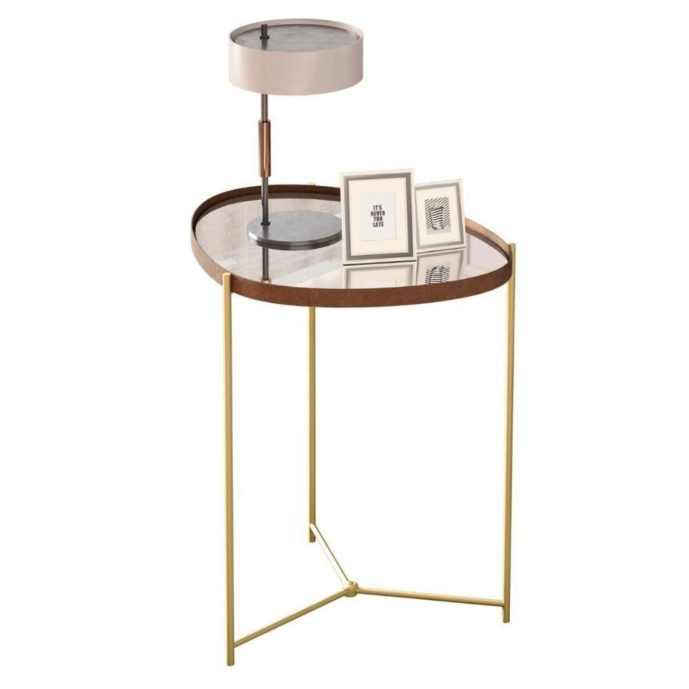 Mesa De Apoio Monterrey Castanho Dourado - 2