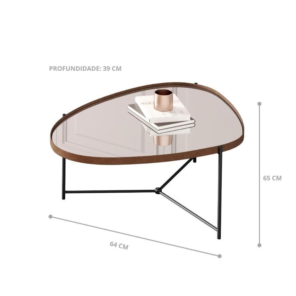 Mesa Centro De Sala Kingston Castanho Preto - 3