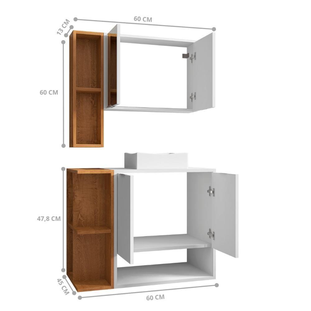 Kit Banheiro Cabrera Branco Naturalle - 3