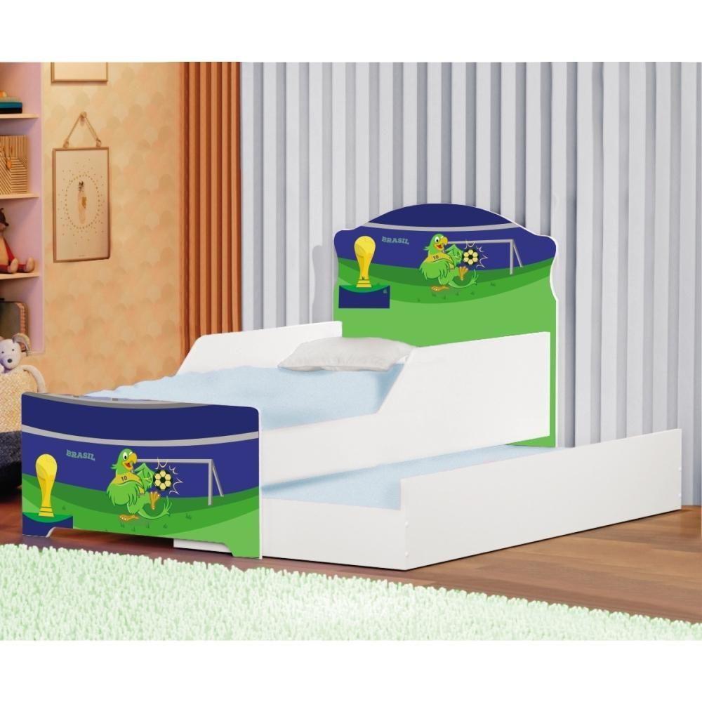 Mini Cama Infantil Com Auxiliar Pop Papagaio Futebol Com Colchão - 4
