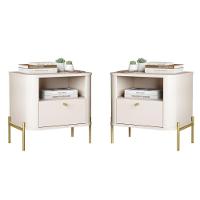 Jogo De Mesa De Cabeceira Bali Off White Dourado - 1