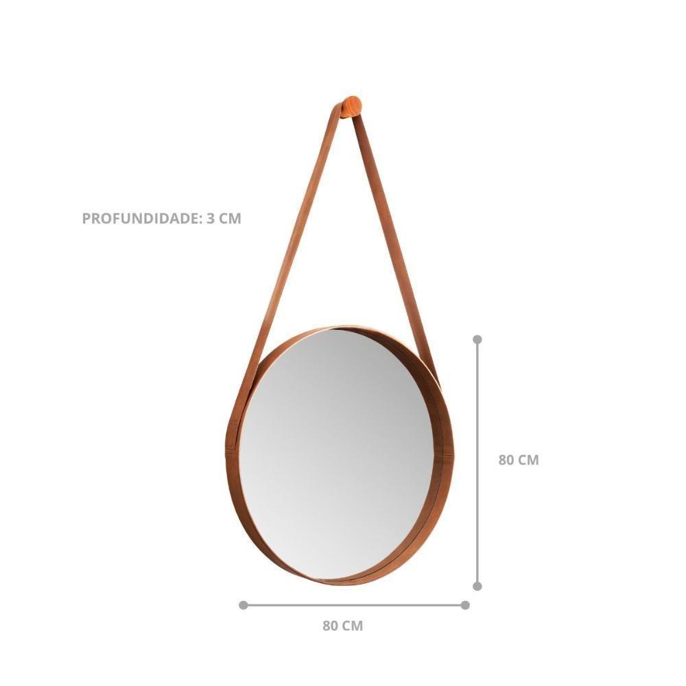 Espelho Alvorada 80 Cm Com Alça Castanho - 3