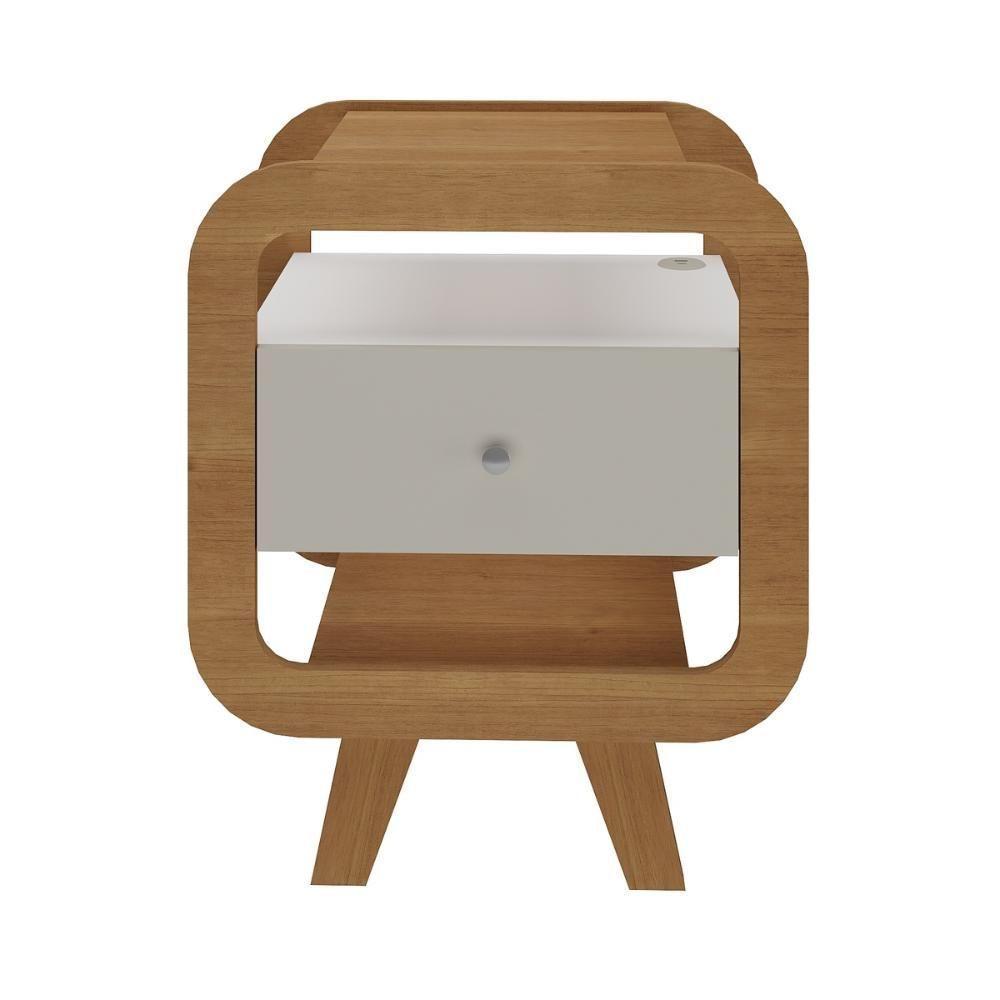 Mesa Auxiliar Nice Com Entrada Usb Cinamomo-off White - 2