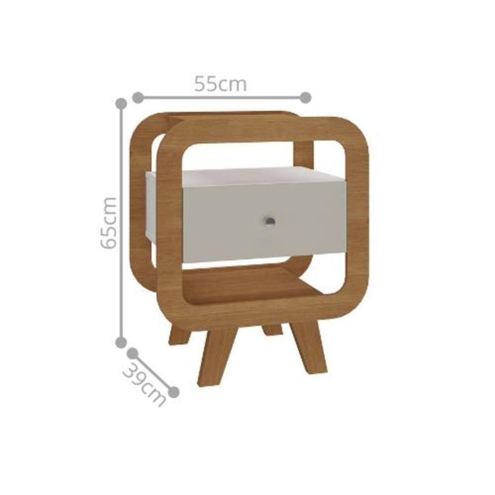 Mesa Auxiliar Nice Com Entrada Usb Cinamomo-off White - 3