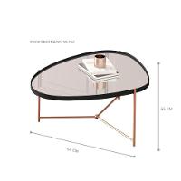 Mesa Centro De Sala Kingston Preto Bronze - 3