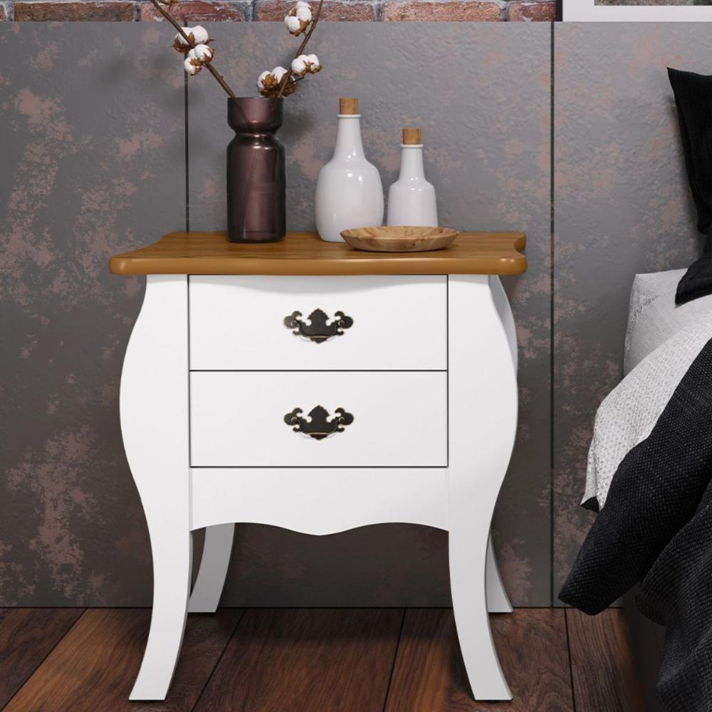 Mesa Com Gavetas Capela Branco Acetinado Cumarú - 1