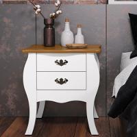 Mesa Com Gavetas Capela Branco Acetinado Cumarú - 1