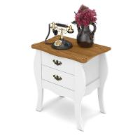 Mesa Com Gavetas Capela Branco Acetinado Cumarú - 2