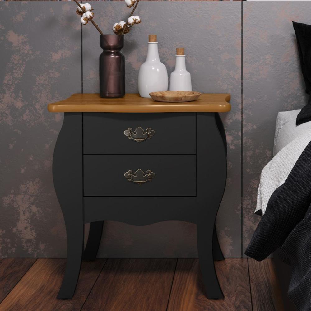 Mesa Com Gavetas Capela Preto Acetinado Cumarú - 1