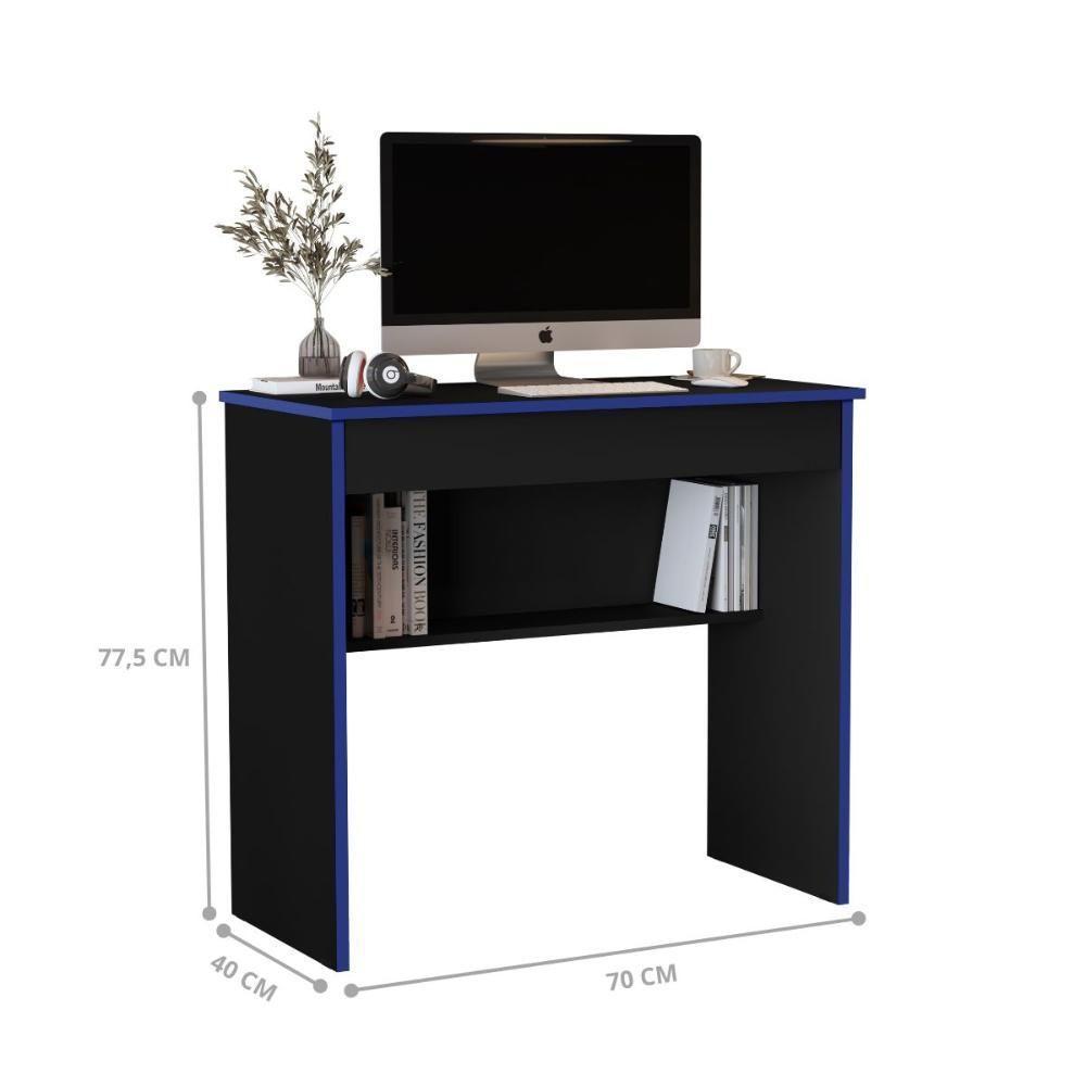 Mesa Escritório1 Gaveta Columbus 2.0 Preto Azul - 3