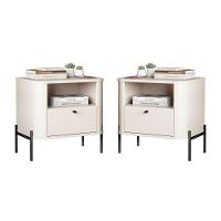 Jogo De Mesa De Cabeceira Bali Off White Preto - 1